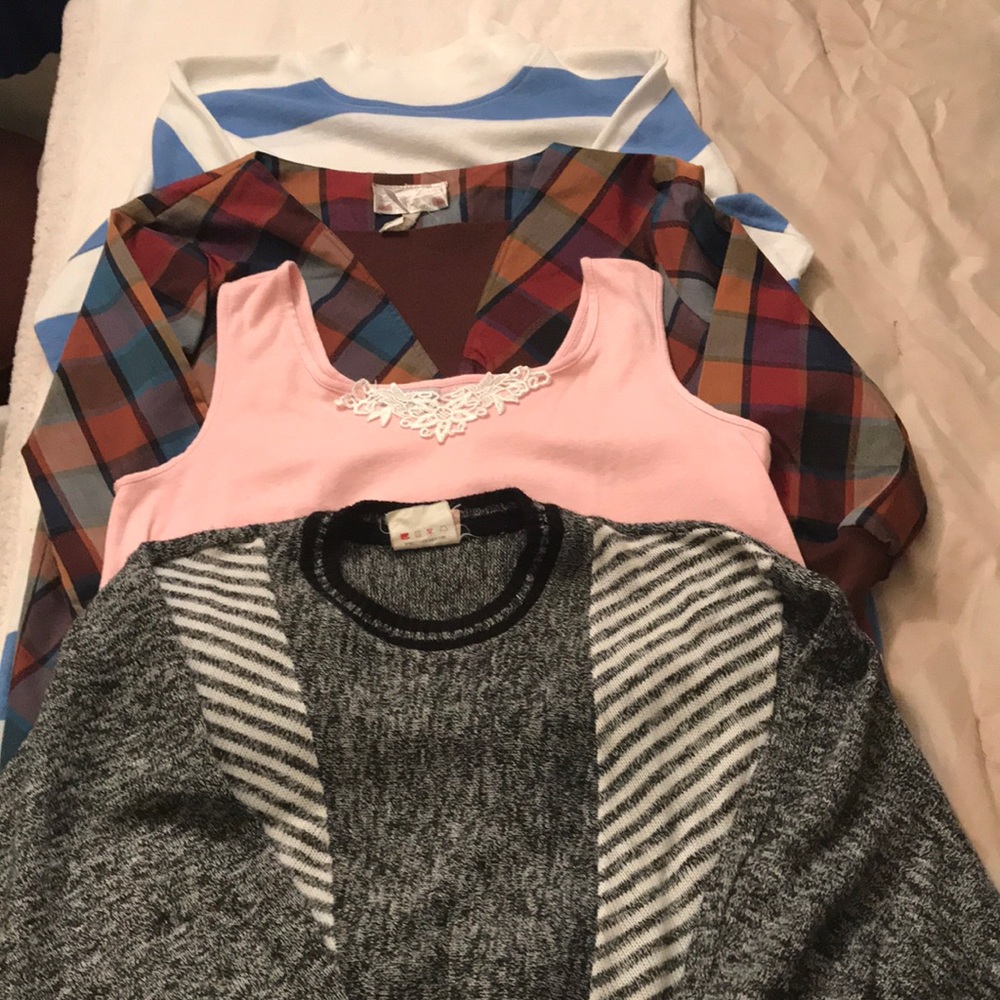 Bundle of FOUR VINTAGE MATERNITY Tops
